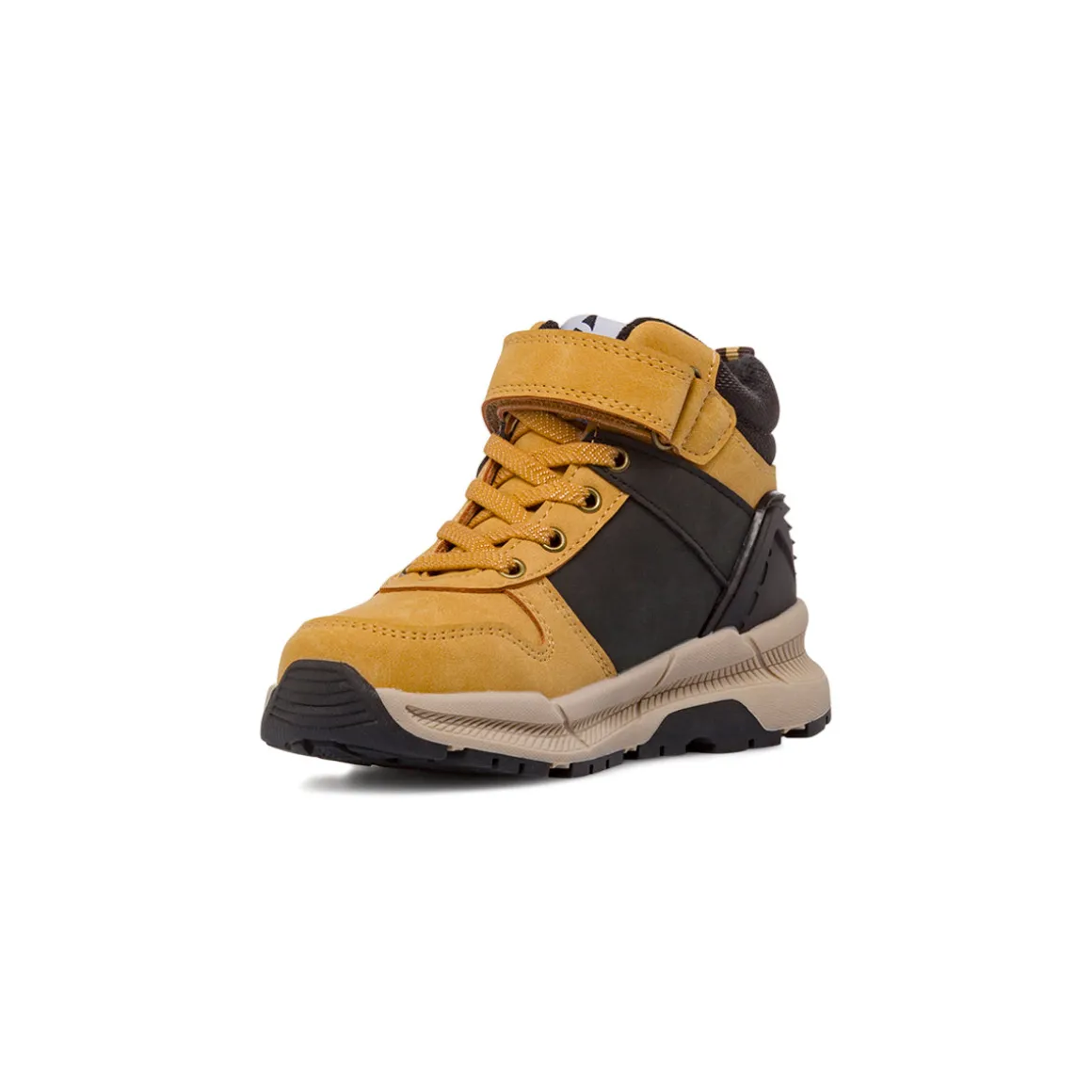 Sneakers ocra da Bambino con lacci elastici e strappo Navigare