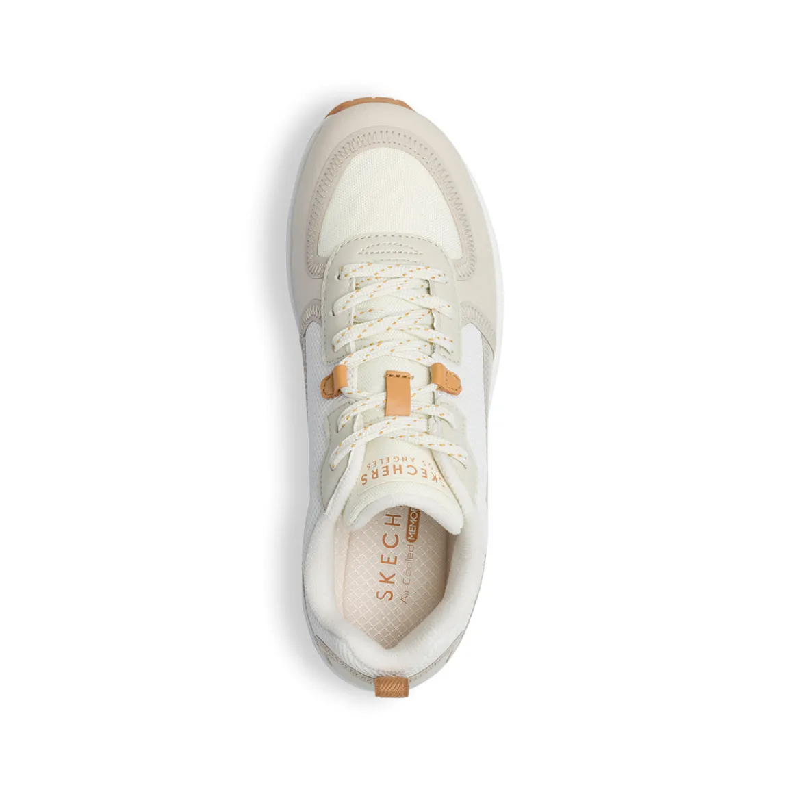 Sneakers off-white da donna con suola ad aria e Memory Foam Skechers Uno