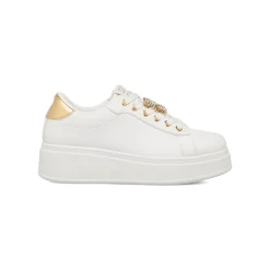 Sneakers platform bianche da Donna con farfalla gioiello Lora Ferres