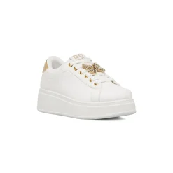 Sneakers platform bianche da Donna con farfalla gioiello Lora Ferres