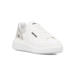 Sneakers platform bianche da donna con dettaglio argento Americanino