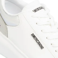 Sneakers platform bianche da donna con dettaglio argento Americanino