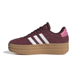 Sneakers platform casual rosso bordeaux da ragazza adidas VL Court Bold