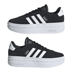 Sneakers platform casual nere e bianche da ragazzo adidas VL Court Bold