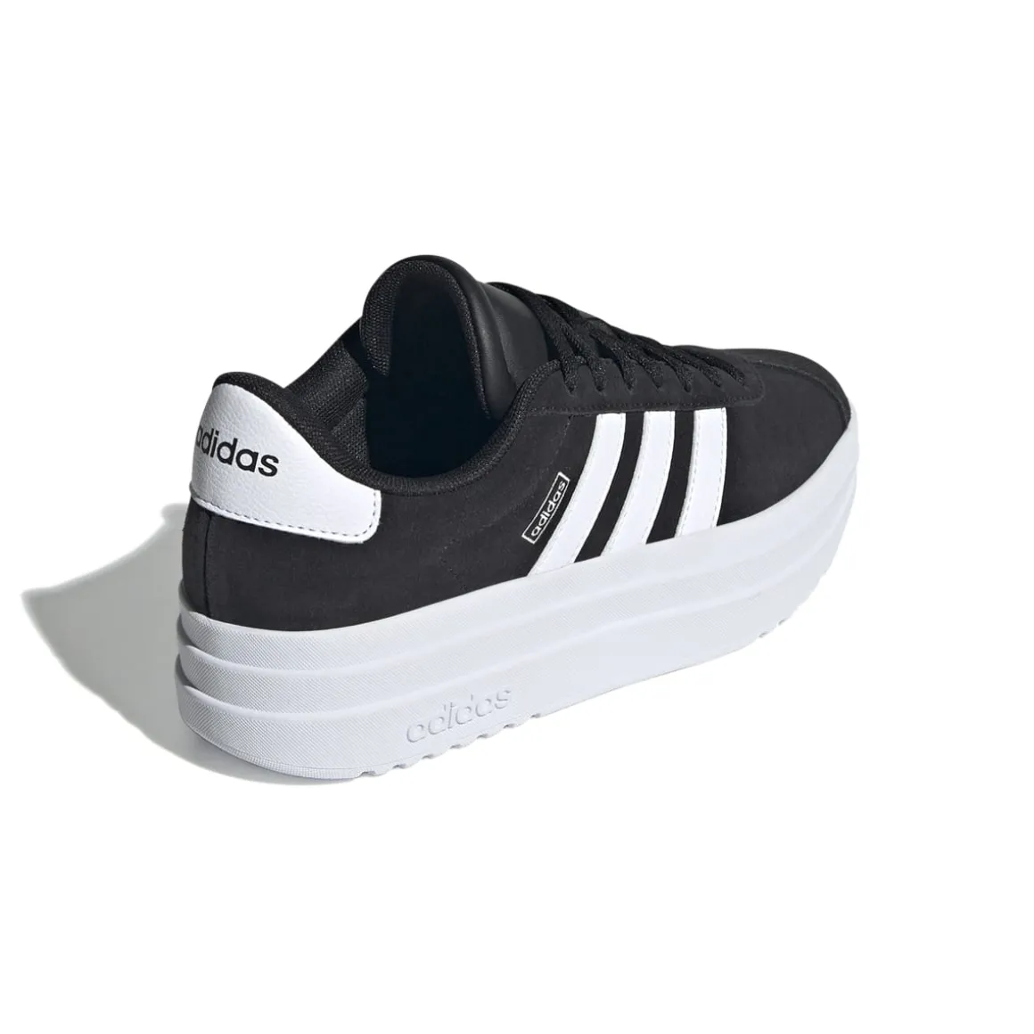 Sneakers platform casual nere e bianche da ragazzo adidas VL Court Bold