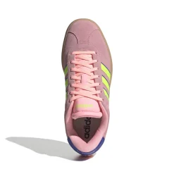 Sneakers platform rosa da donna con dettagli giallo fluo e blu adidas VL Court Bold