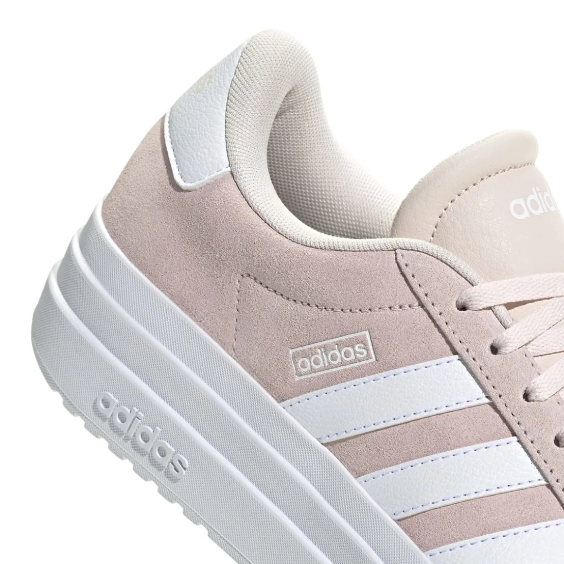 Sneakers platform rosa da donna in pelle adidas VL Court Bold