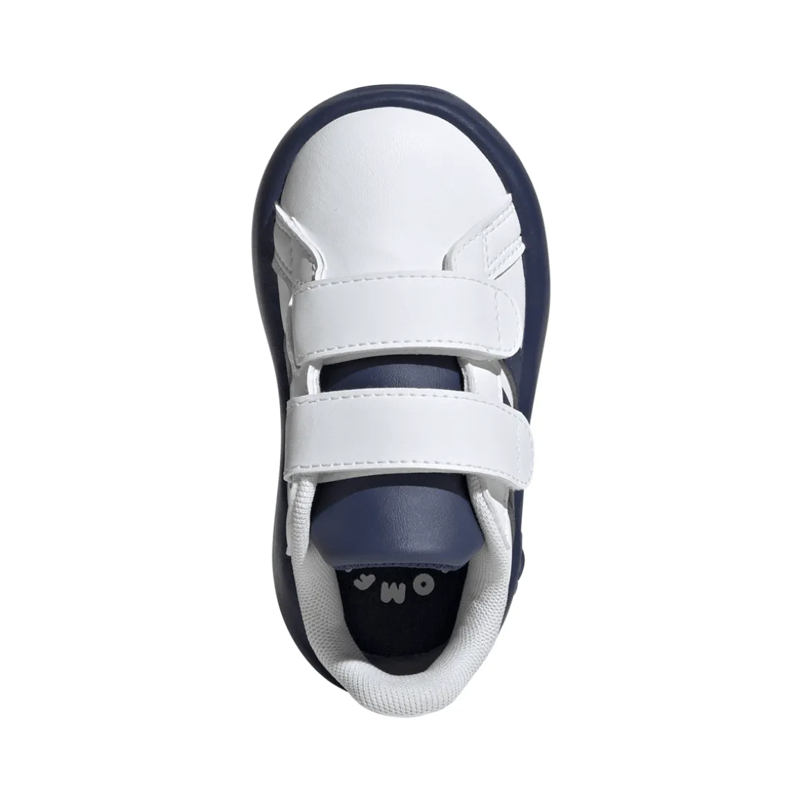 Sneakers primi passi bambino bianche e blu con doppio strappo adidas Grand Court 2.0