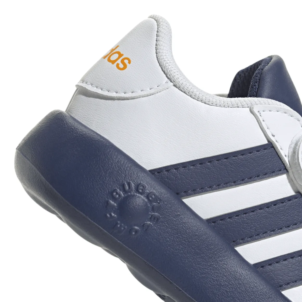 Sneakers primi passi bambino bianche e blu con doppio strappo adidas Grand Court 2.0