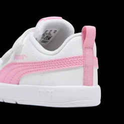 Sneakers primi passi bambina bianche con dettagli rosa Puma Courtflex v3