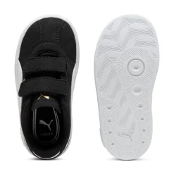 Sneakers primi passi bambina e bambino nere effetto scamosciato con strappo Puma Club II V