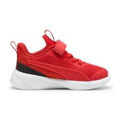 Sneakers primi passi bambina e bambino Puma Flyer 3 in tessuto mesh rosso