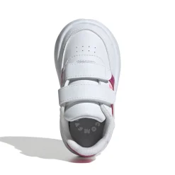 Sneakers primi passi bianche da bambina con strisce rosa e fucsia adidas Breaknet 2.0 CF I