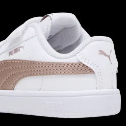 Sneakers primi passi bianche da bambina con logo oro rosa Puma Rickie Classic V Inf