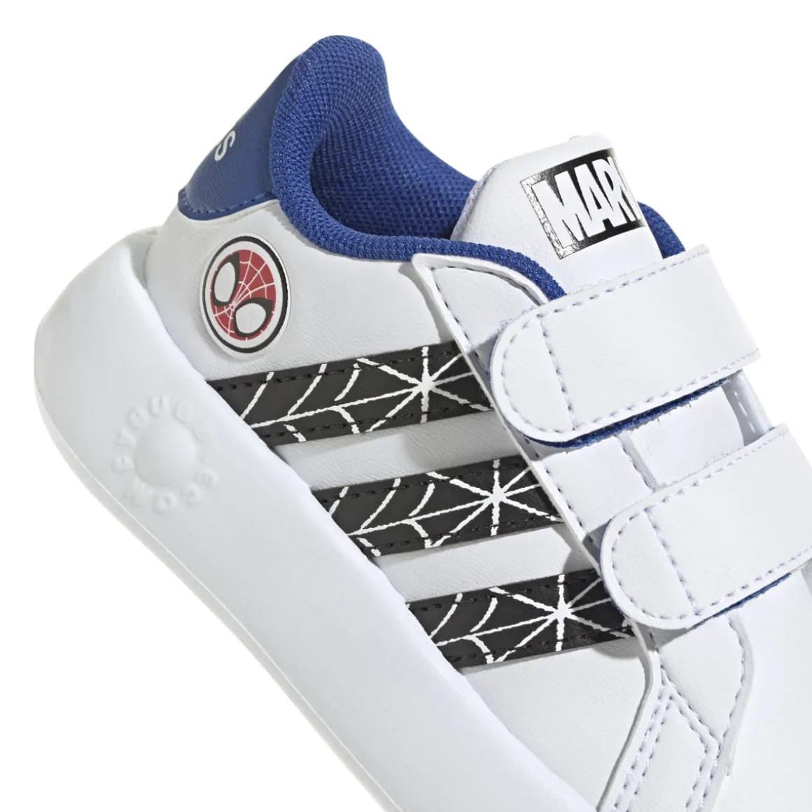 Sneakers primi passi bianche da bambino con stampa Spiderman adidas Grand Court CF I