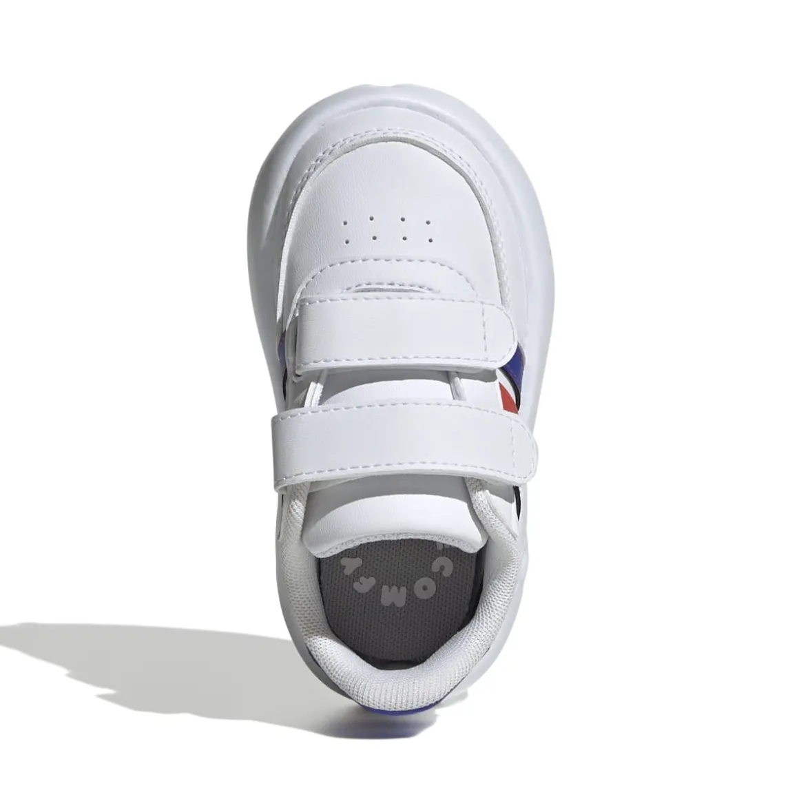 Sneakers primi passi bianche da bambino con strisce blu e rosse adidas Breaknet 2.0 CF I
