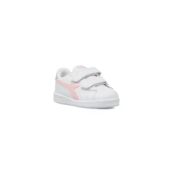 Sneakers Primi passi bianche e rosa da Bambina con strappo Diadora