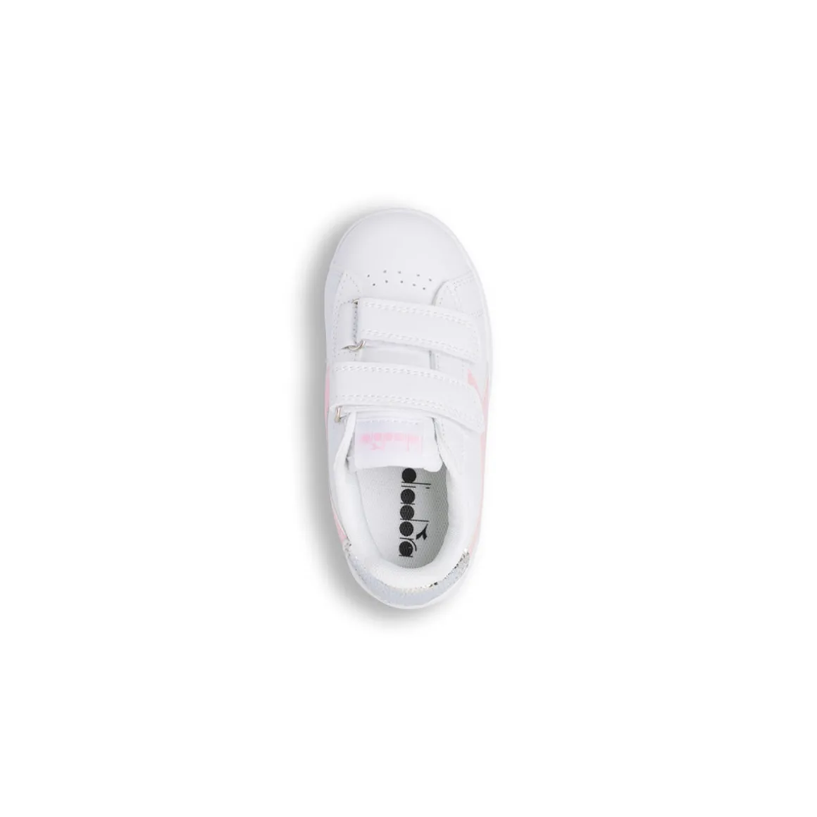 Sneakers Primi passi bianche e rosa da Bambina con strappo Diadora