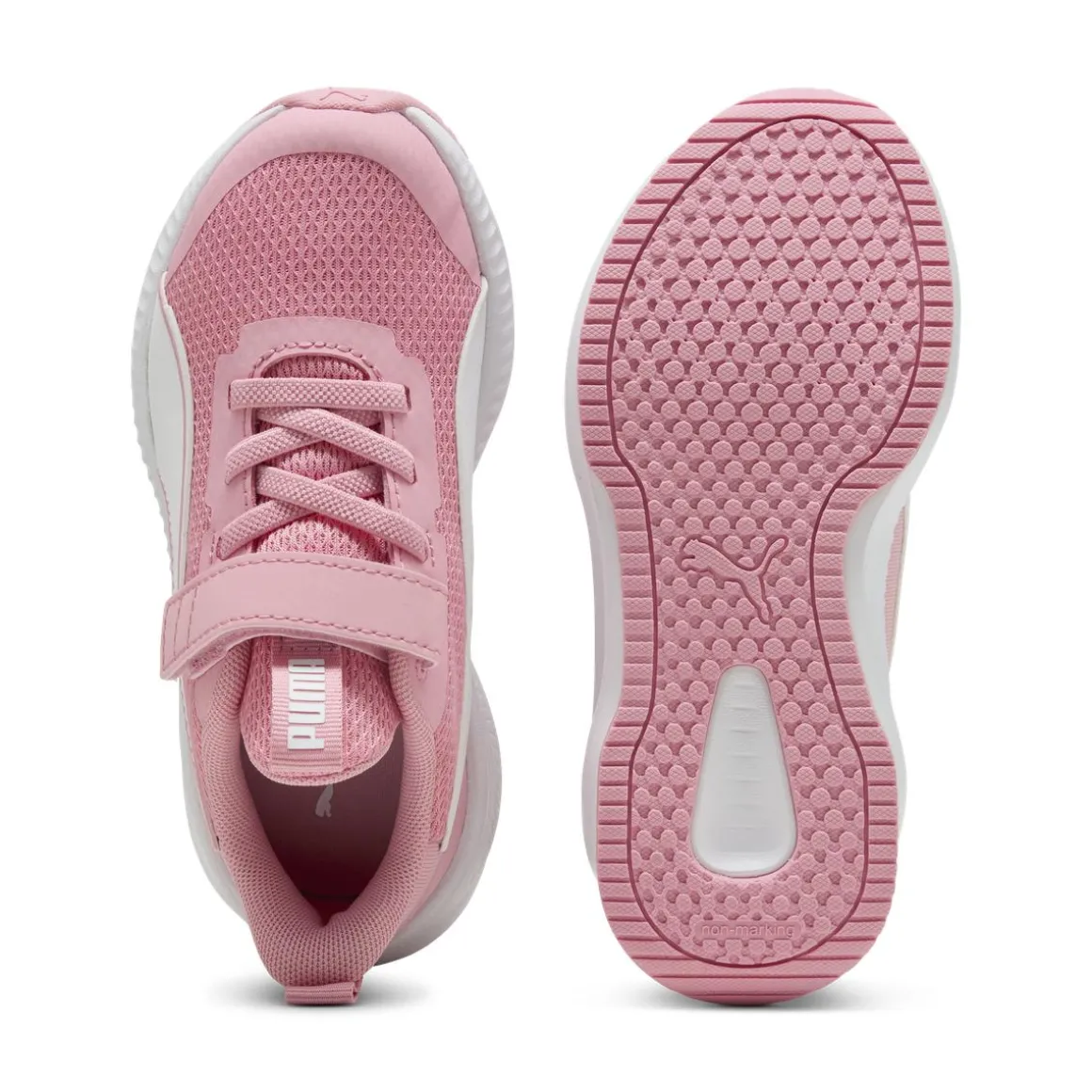Sneakers rosa con strappo da Bambina Puma Flyer 3