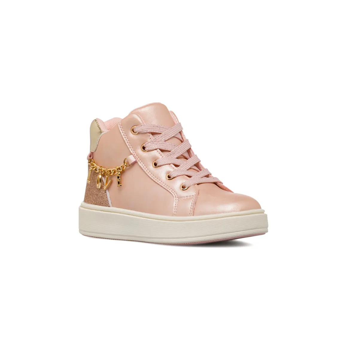 Sneakers rosa da Bambina con dettagli glitter e ciondolo LOVE Dieci Baci