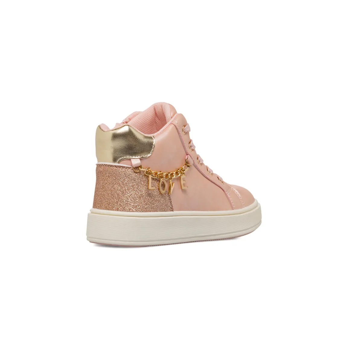 Sneakers rosa da Bambina con dettagli glitter e ciondolo LOVE Dieci Baci