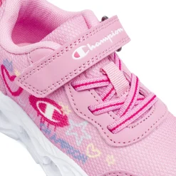 Sneakers rosa da Bambina con strappo e luci Champion