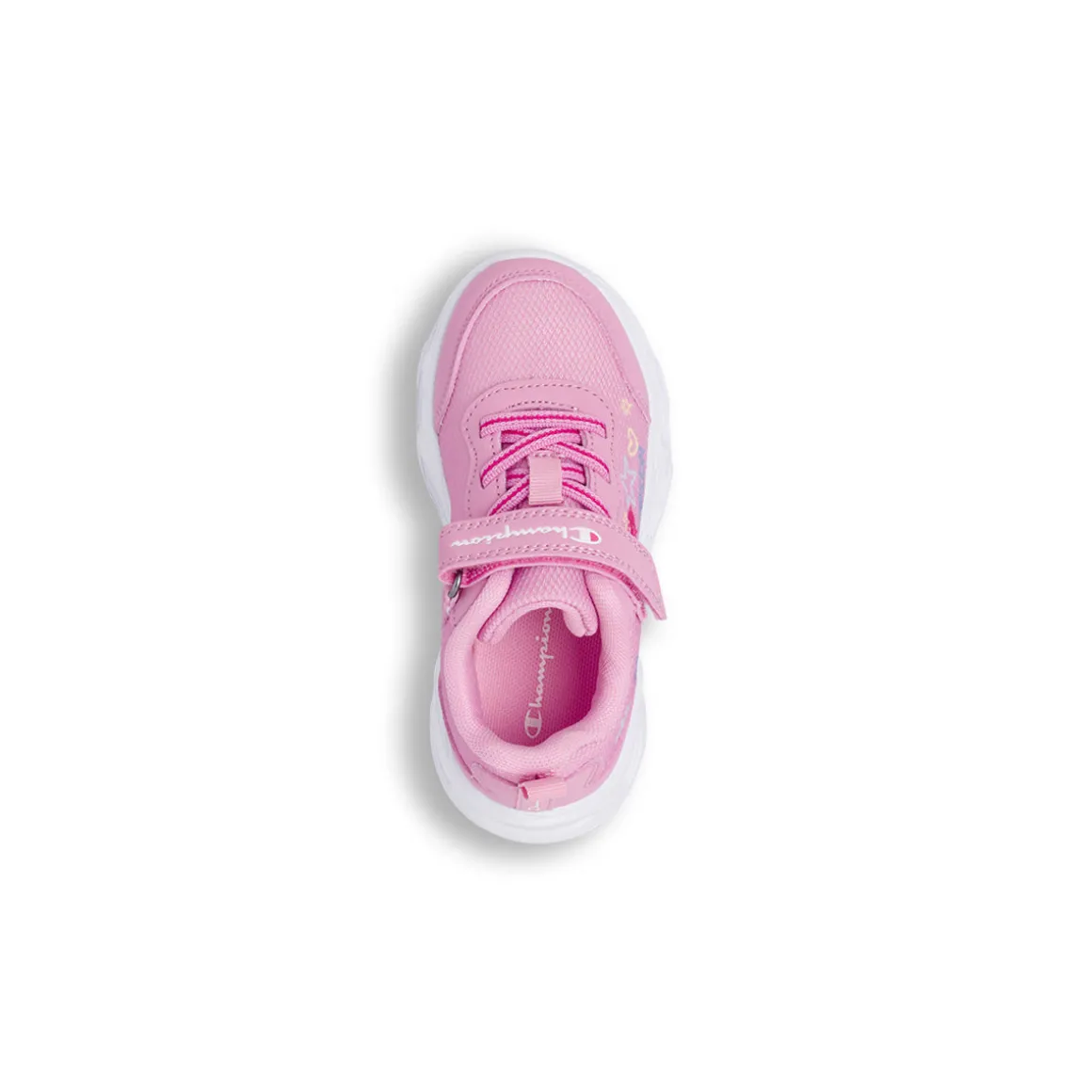 Sneakers rosa da Bambina con strappo e luci Champion