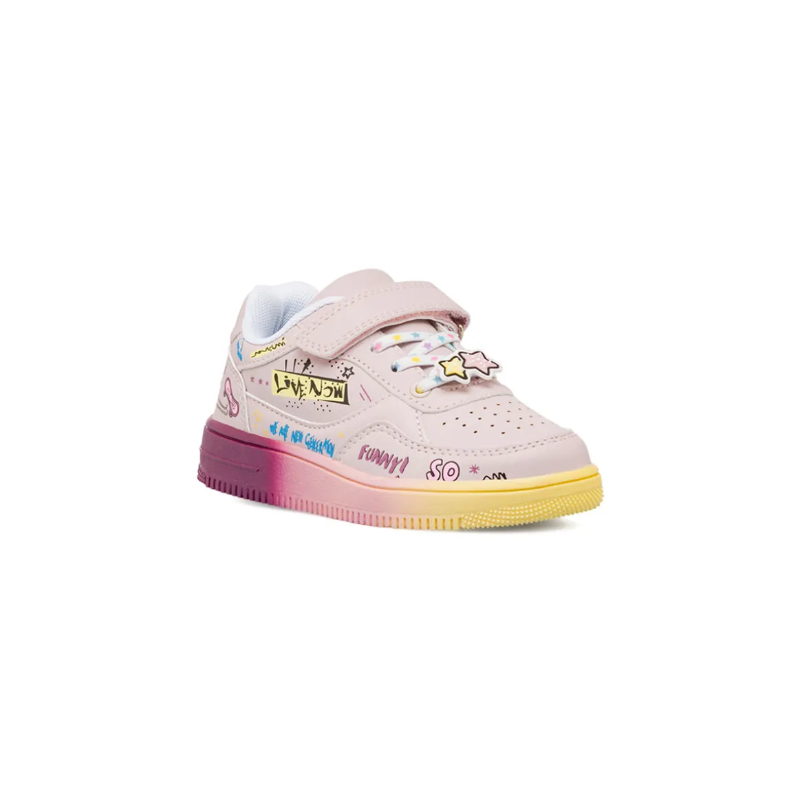 Sneakers rosa da bambina con stampe multicolore Le scarpe di Alice