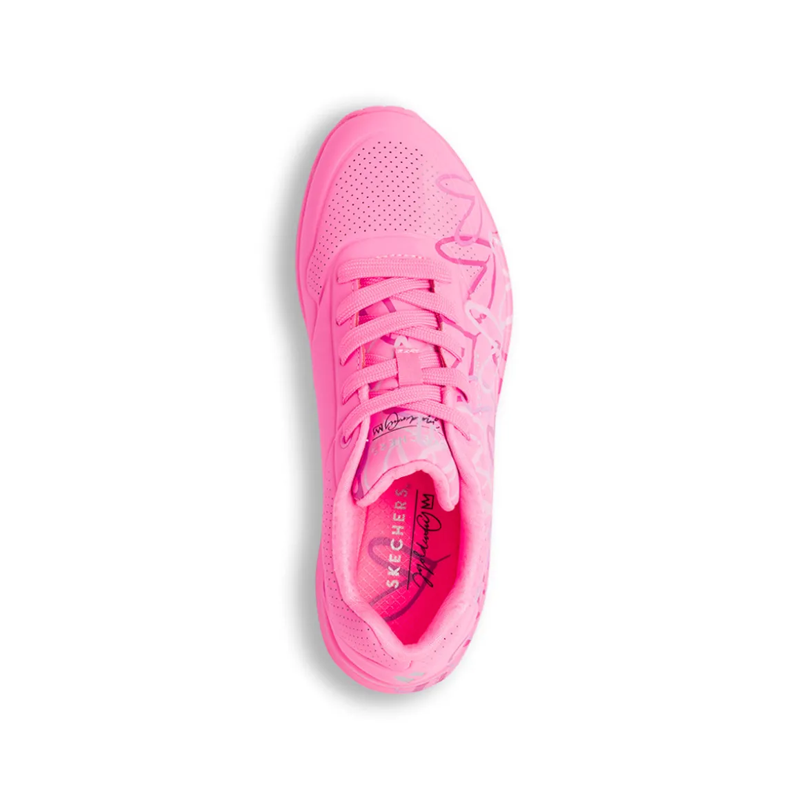 Sneakers rosa da Donna con cuori e soletta memory foam Skechers Uno