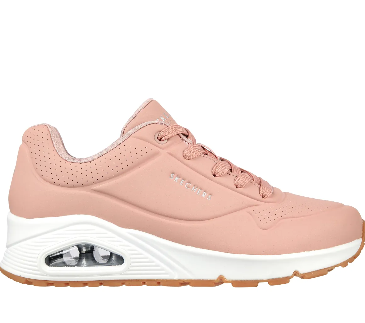 Sneakers rosa da donna con suola ad aria Skechers Uno