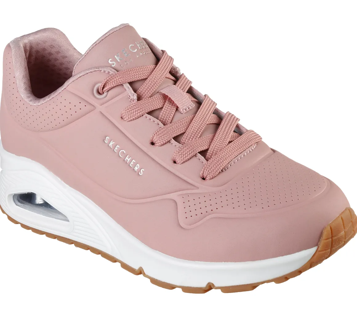 Sneakers rosa da donna con suola ad aria Skechers Uno