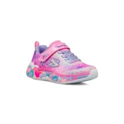 Sneakers rosa e azzurro da bambina con cuori e luci Skechers Eternal Heart