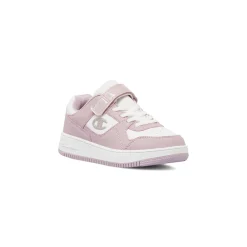 Sneakers rosa e bianche da bambina con chiusura a strappo Champion