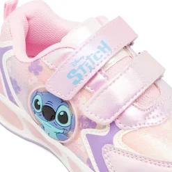 Sneakers rosa effetto iridescente con Luci da Bambina Stitch