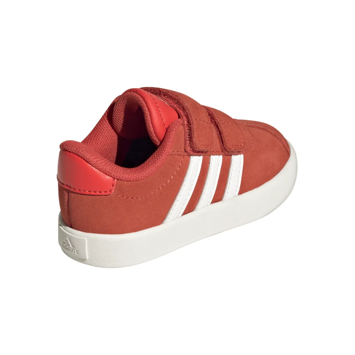 Sneakers rosse da bambino e bambina con logo adidas VL Court 3.0