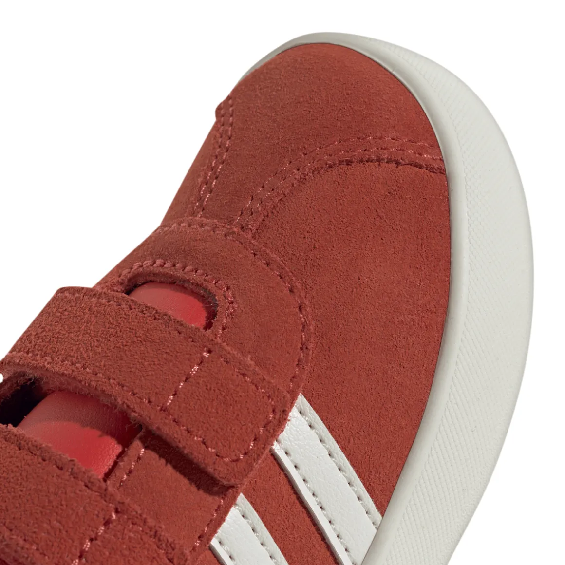 Sneakers rosse da bambino e bambina con logo adidas VL Court 3.0