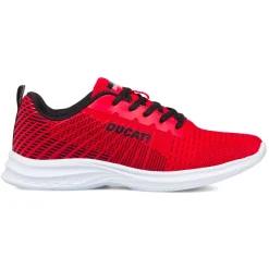 Sneakers rosse da uomo con dettagli neri e logo Ducati Radio