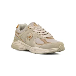 Sneakers Rétro beige da Uomo con inserti effetto scamosciato Tonino Lamborghini StormGrip