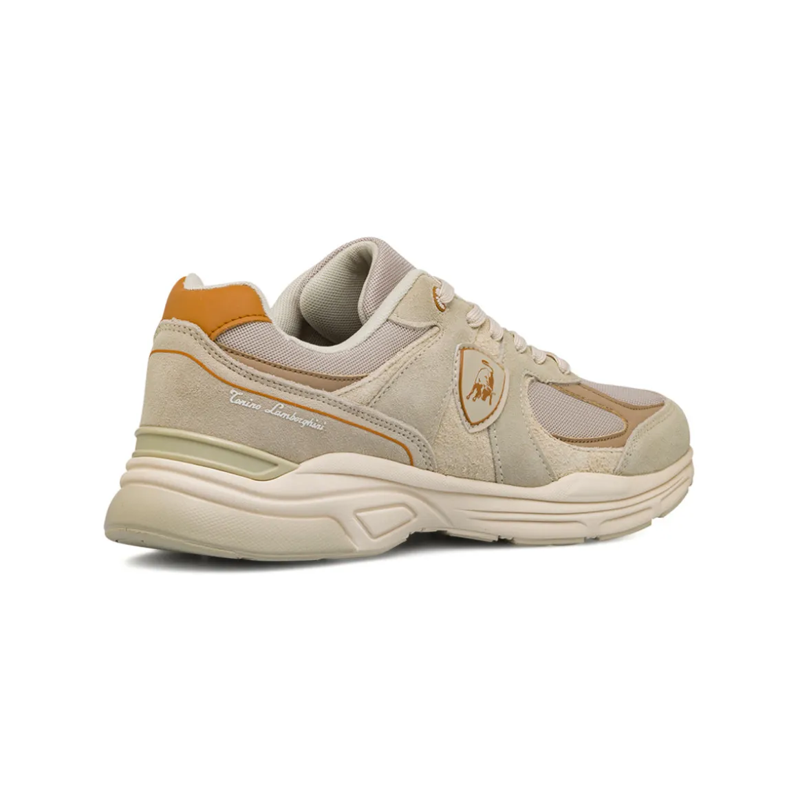 Sneakers Rétro beige da Uomo con inserti effetto scamosciato Tonino Lamborghini StormGrip