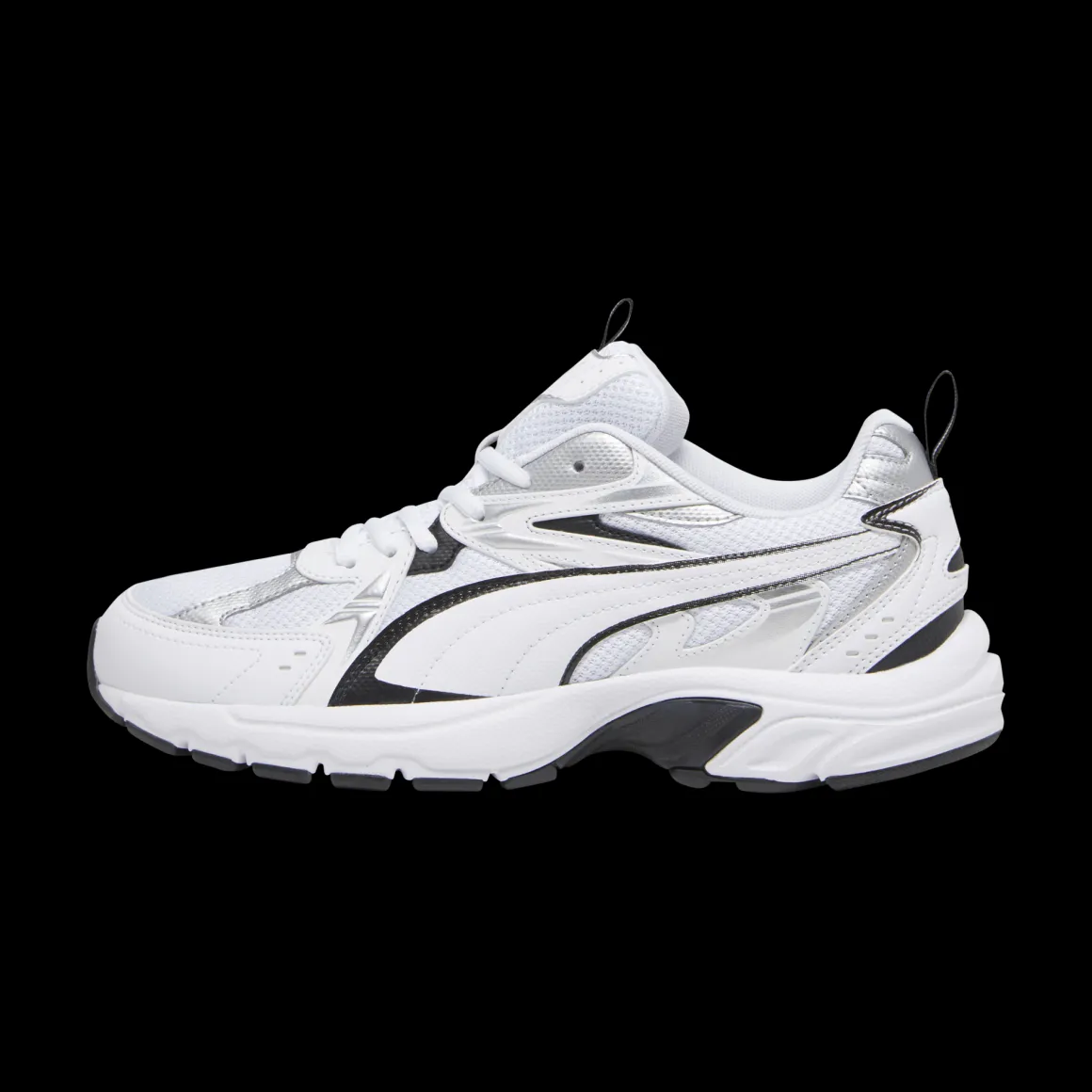 Sneakers Rétro bianche da uomo con dettagli argento e neri Puma Milenio Tech