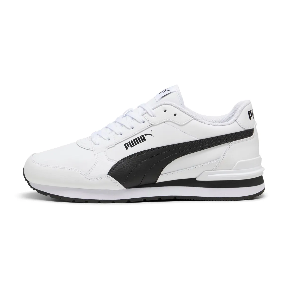 Sneakers Rétro bianche da Uomo con logo laterale nero in contrasto Runner v4 Puma
