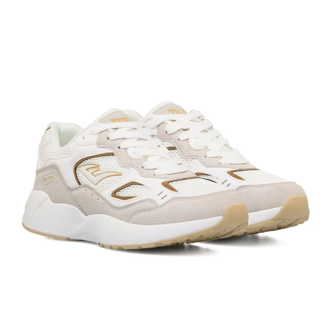 Sneakers Rétro bianche e beige da Donna con dettagli dorati Everlast