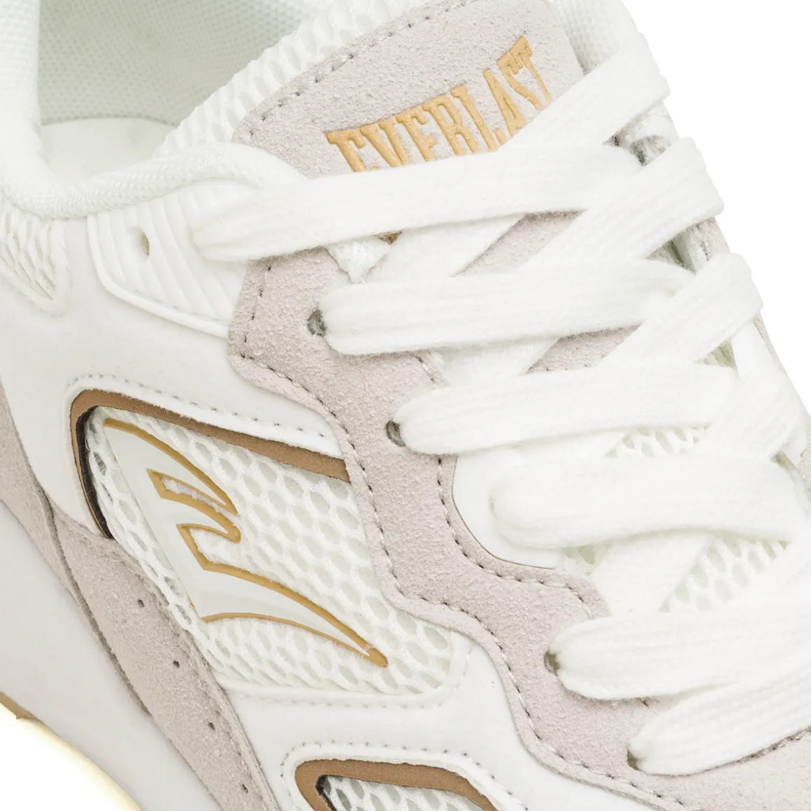 Sneakers Rétro bianche e beige da Donna con dettagli dorati Everlast