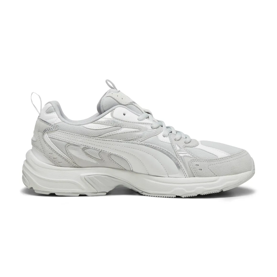 Sneakers Rétro bianche e grigie con logo Puma Milenio Tech
