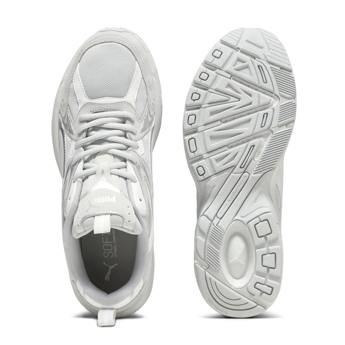 Sneakers Rétro bianche e grigie con logo Puma Milenio Tech