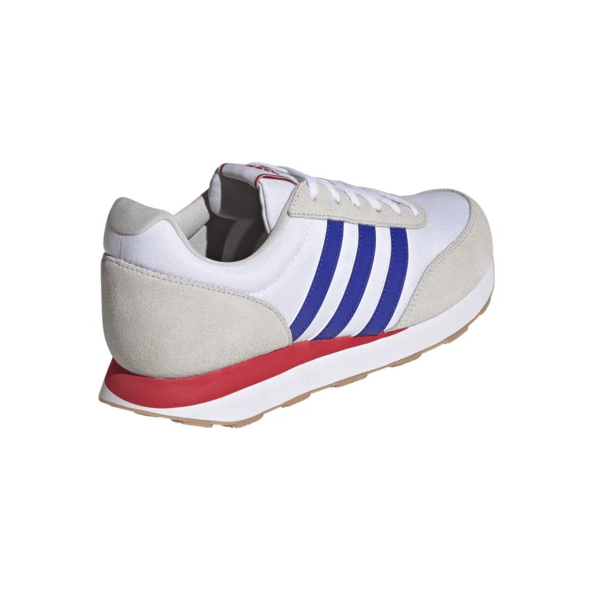 Sneakers Rétro da Uomo bianche in pelle con dettagli blu e rossi adidas Run 60s
