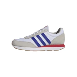 Sneakers Rétro da Uomo bianche in pelle con dettagli blu e rossi adidas Run 60s