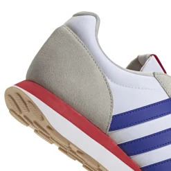 Sneakers Rétro da Uomo bianche in pelle con dettagli blu e rossi adidas Run 60s