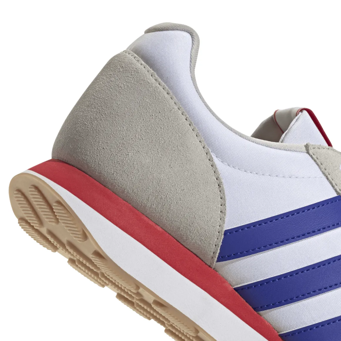 Sneakers Rétro da Uomo bianche in pelle con dettagli blu e rossi adidas Run 60s