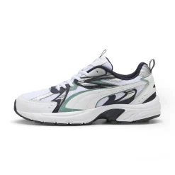 Sneakers Rétro running da uomo bianche e nere con dettaglio verde Puma Milenio Tech